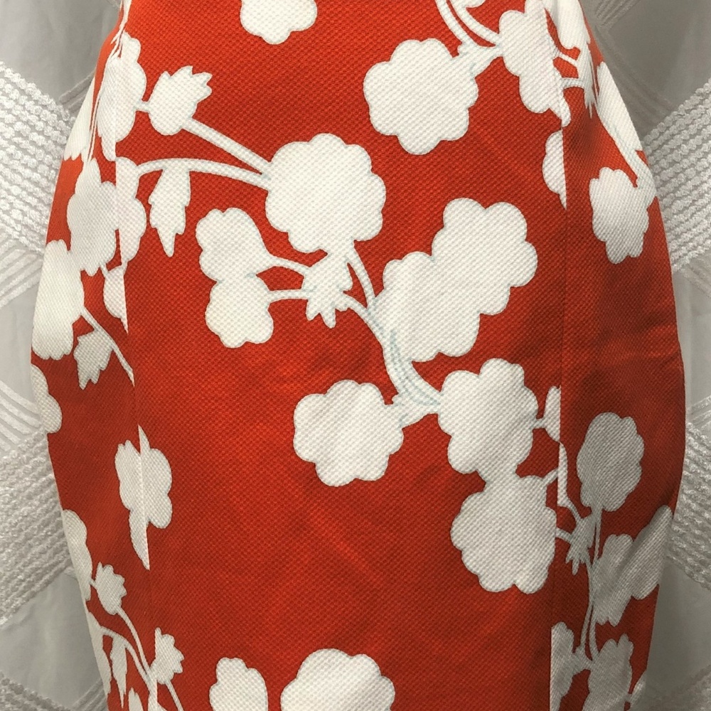 DIANE VON FURSTENBERG Orange/White Floral Skirt